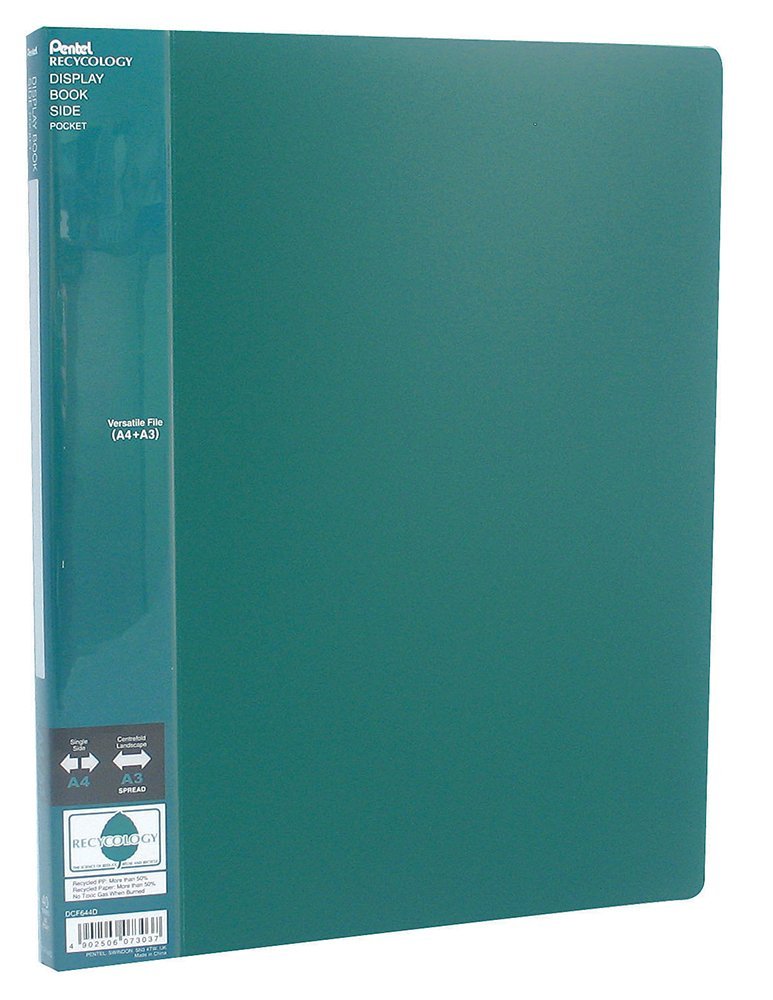 pentel-recycology-dcf644-portalistini-display-book-40-buste-giallo-a4-a3 image 6