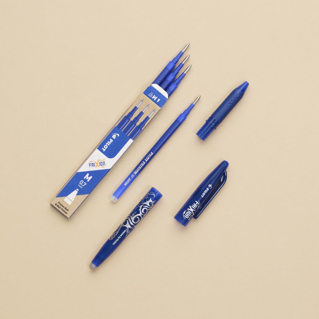 pilot-frixion-ball-07-penna-cancellabile-ricaricabile-set-5-pezzi-nero-blu-rosso image 8