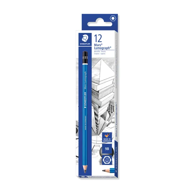 staedtler-mars-lumograph-matita-grafite-9b-scatola-12-pezzi image 1