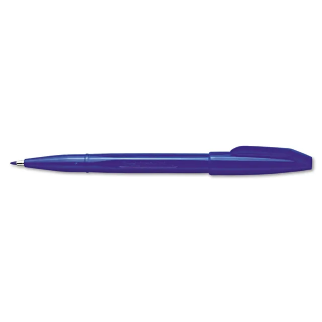 pentel-s520-sign-pen-pennarello-punta-fibra-blu-confezione-12-pezzi image 1