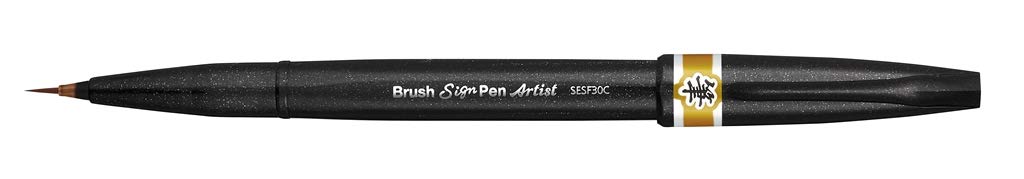 pentel-brush-sign-pen-artist-punta-a-pennello-extra-fine-set-4-pezzi-nero-aranci image 8