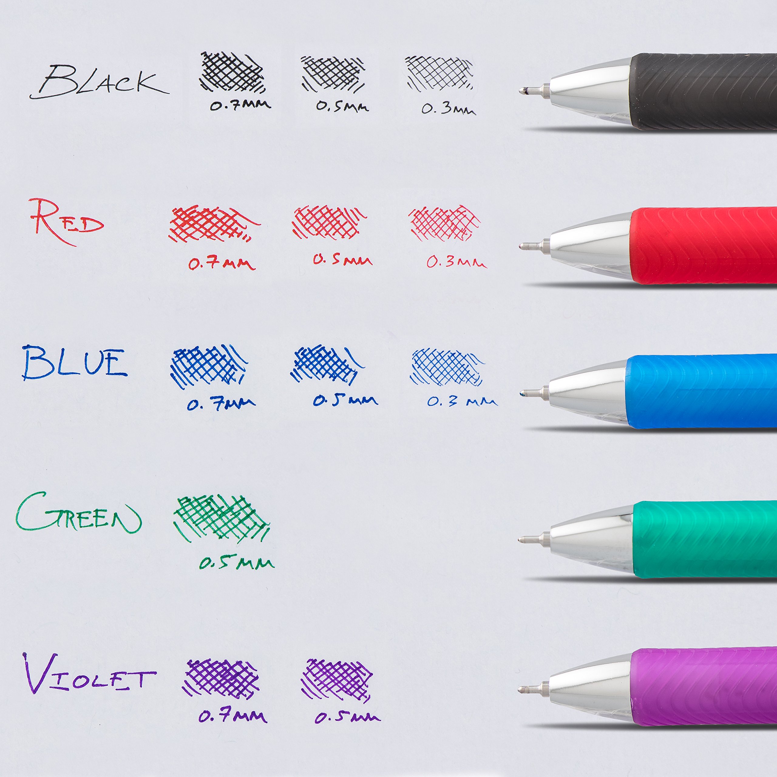 pentel-energel-xm-click-bln75-roller-a-scatto-0-5-mm-12-pezzi-rosso image 6