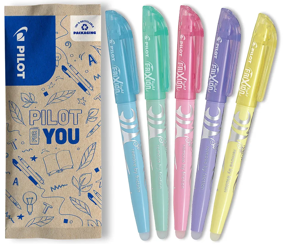 pilot-frixion-light-soft-set-5-evidenziatori-cancellabili-pastello-punta-a-scalp image 1