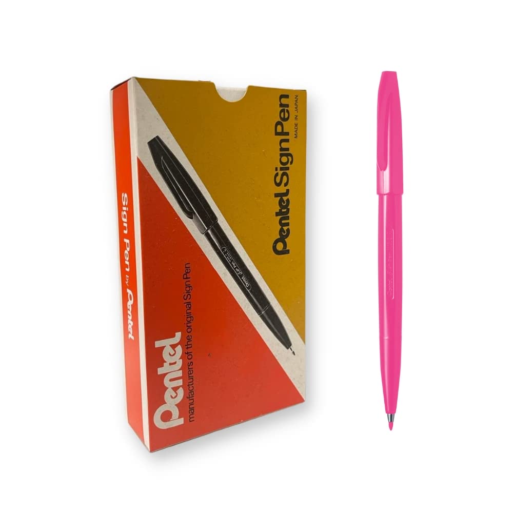 pentel-s520-sign-pen-pennarello-punta-fibra-blu-confezione-12-pezzi image 4