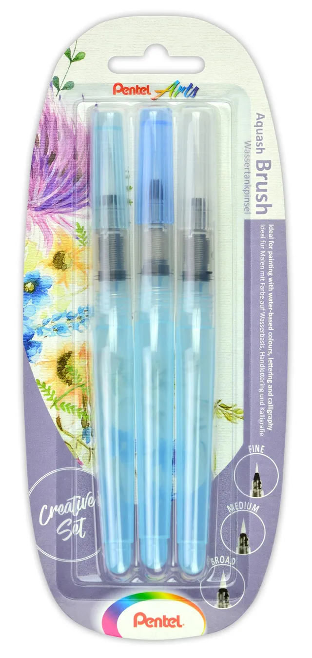 pentel-aquash-xfrh-pennello-con-serbatoio-10-ml-set-3-punte-fine-media-grande image 1