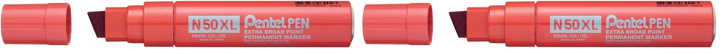 pentel-n50xl-marcatore-permanente-xl-punta-scalpello-gigante-rosso image 7