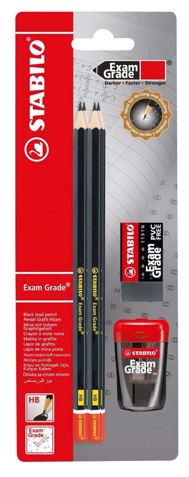 stabilo-exam-grade-set-con-4-matite-hb-temperino-e-gomma image 1