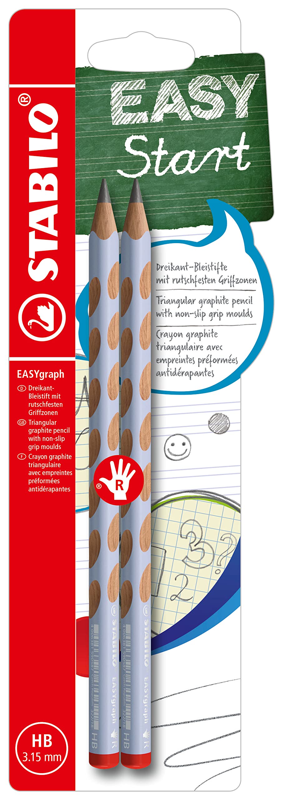 stabilo-easygraph-destrimani-arancione-pack-da-2-matita-ergonomica-b image 8