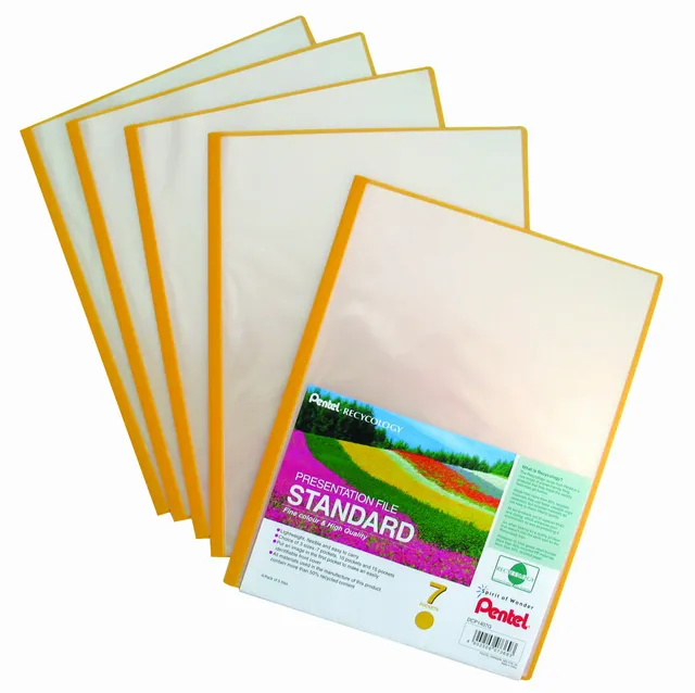 pentel-recycology-dcp1407-presentation-file-a4-giallo-5-pezzi-7-buste image 1