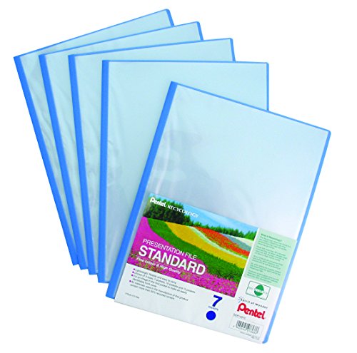 pentel-recycology-dcp1407-portalistini-a4-azzurro-7-buste-5-pezzi image 2