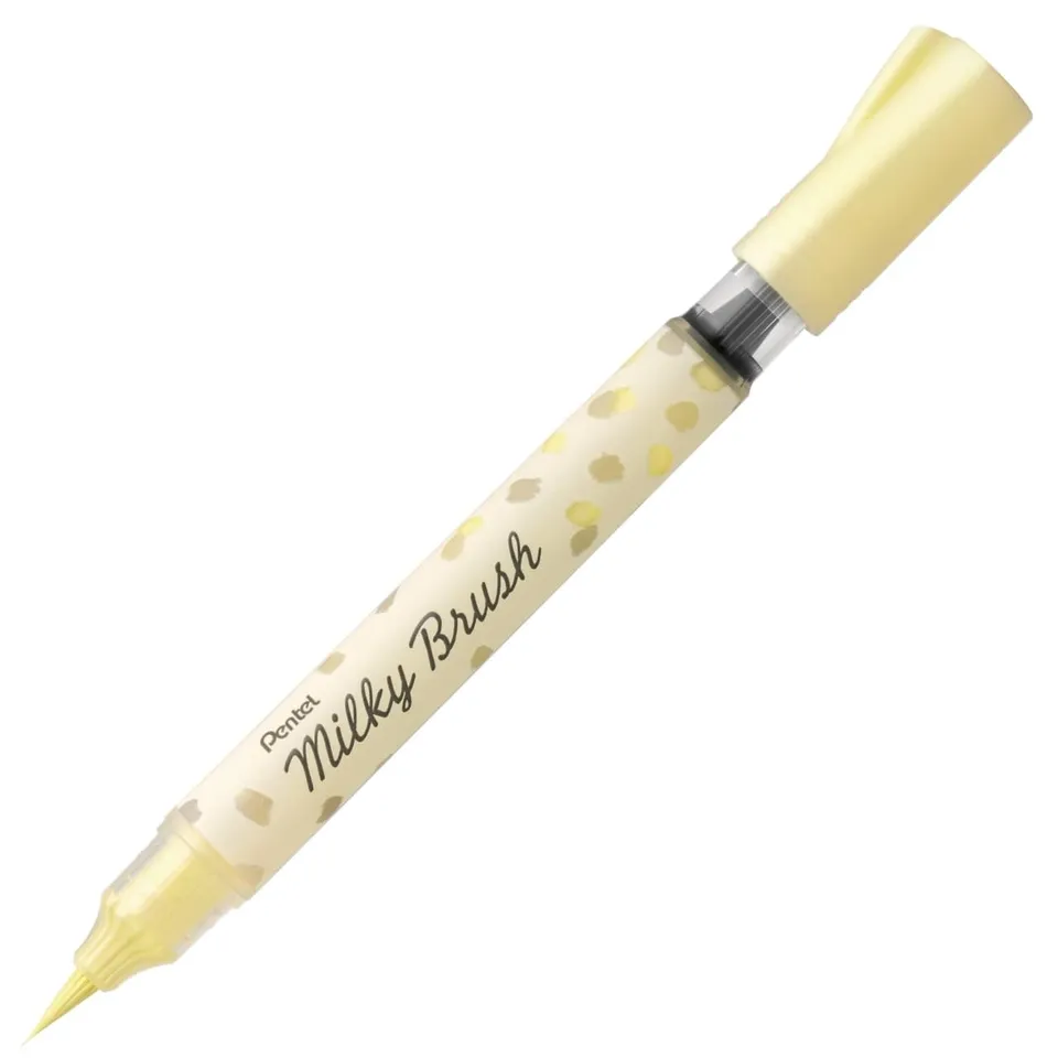 pentel-milky-brush-xgfh-p-pennello-lettering-giallo-pastello image 1
