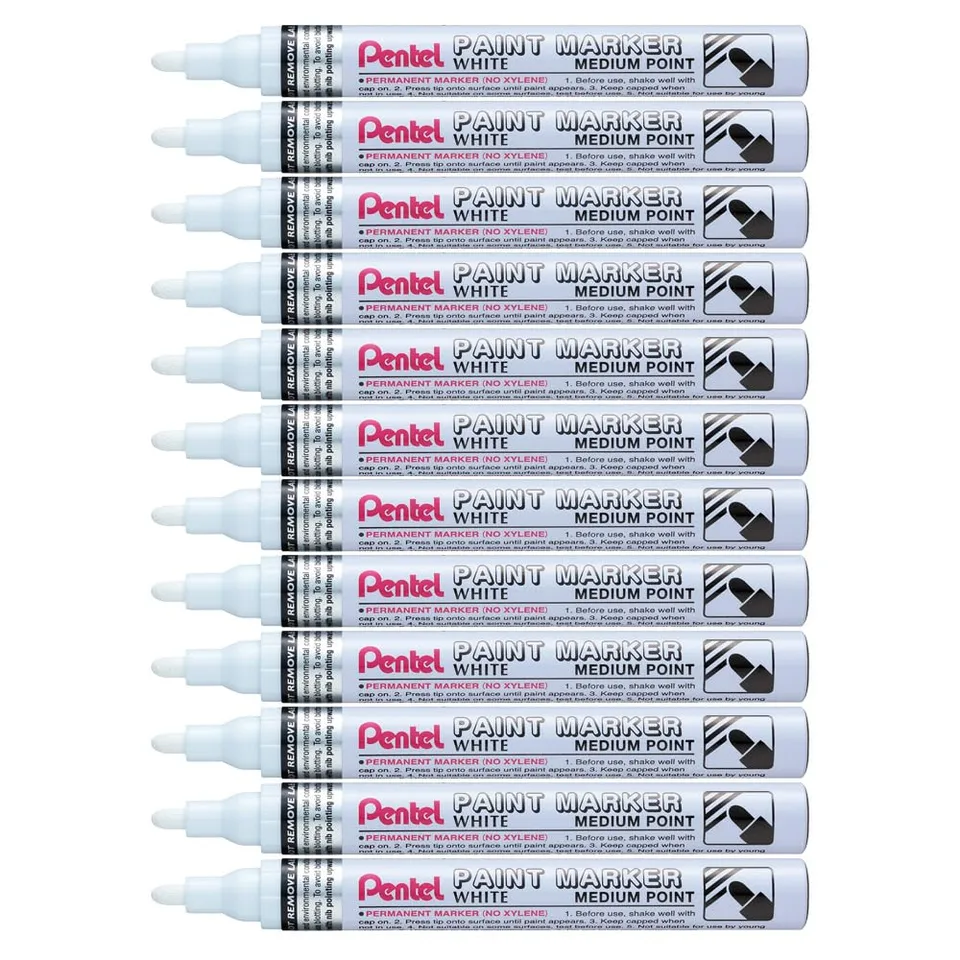 pentel-mmp10-paint-marker-punta-media-4-5-mm-bianco-12-pz image 1