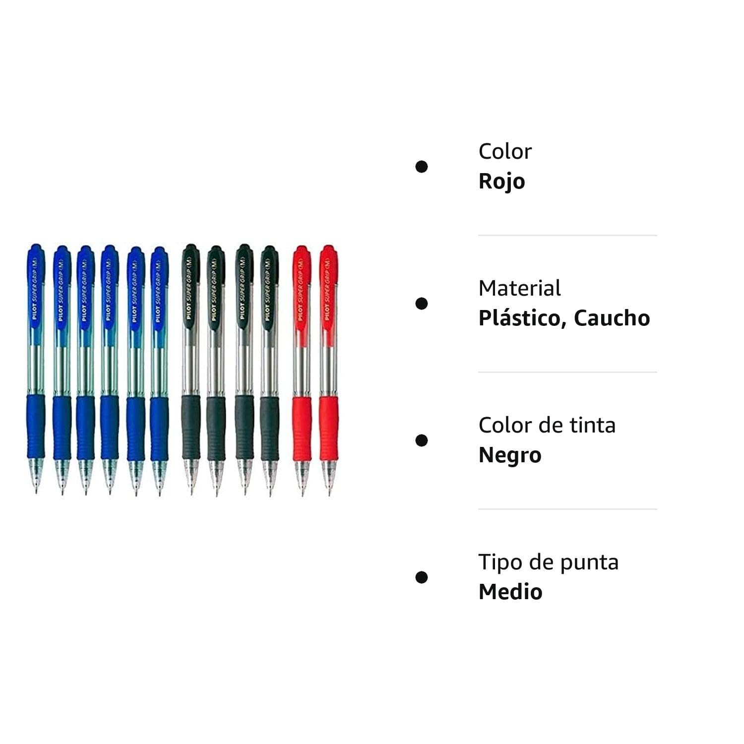 pilot-supergrip-penna-a-sfera-confezione-12-pz-6-blu-4-nere-2-rosse image 2