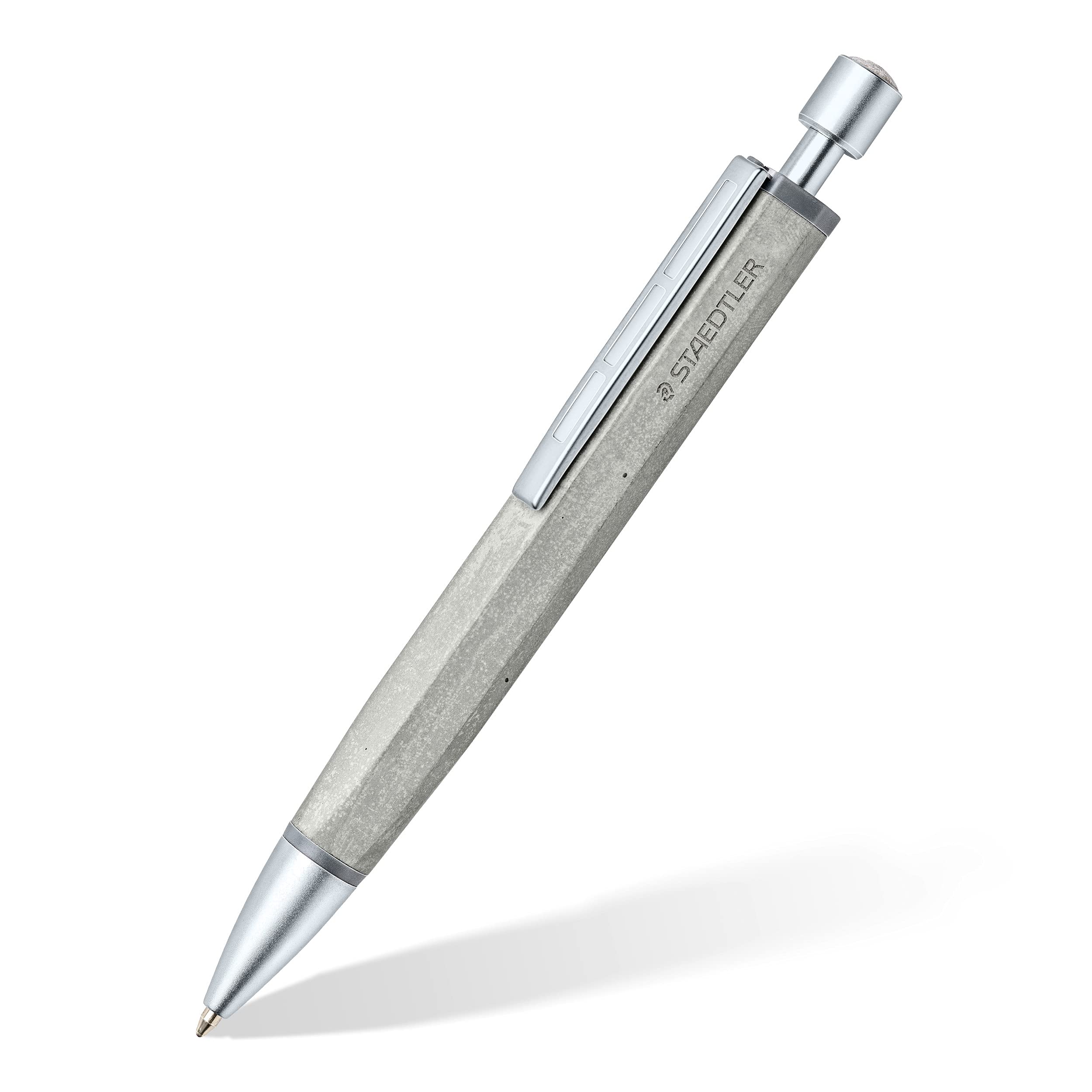 staedtler-concrete-penna-a-sfera-in-metallo-look-cemento-tratto-m-nero-astuccio image 1