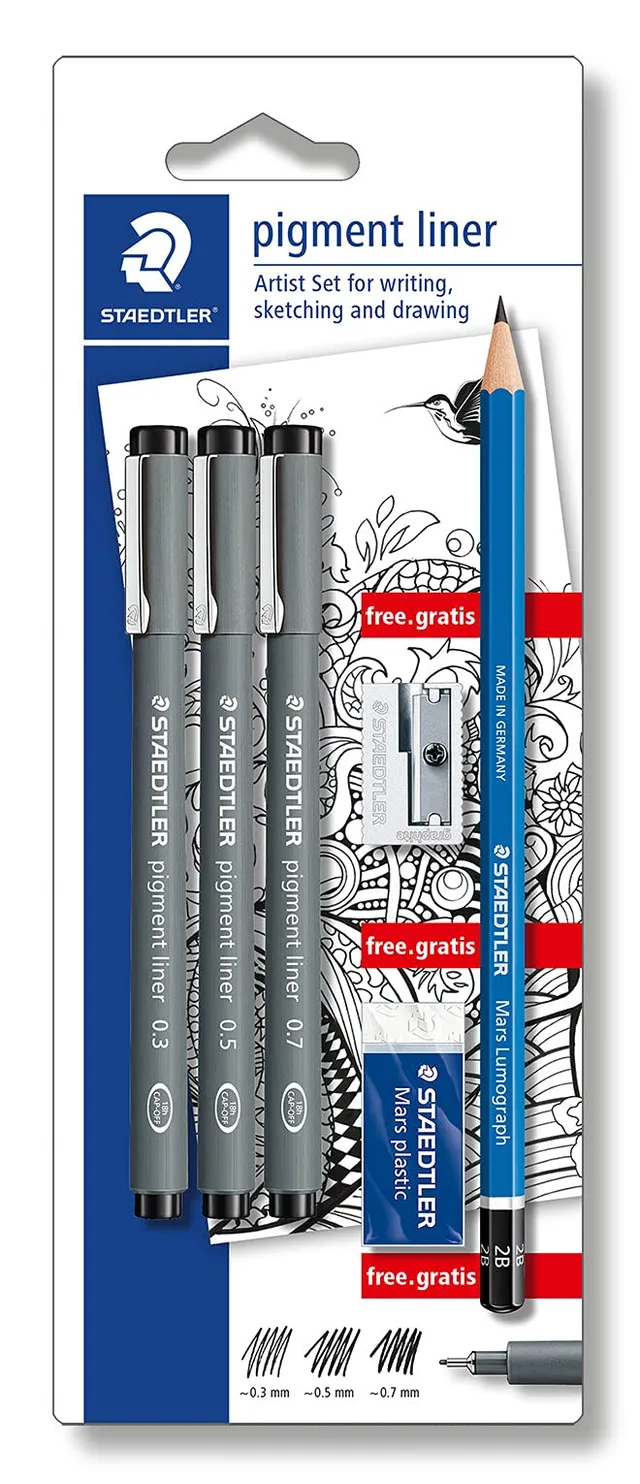 staedtler-pigment-liner-308-set-3-fineliner-neri-0-3-0-7-mm image 1