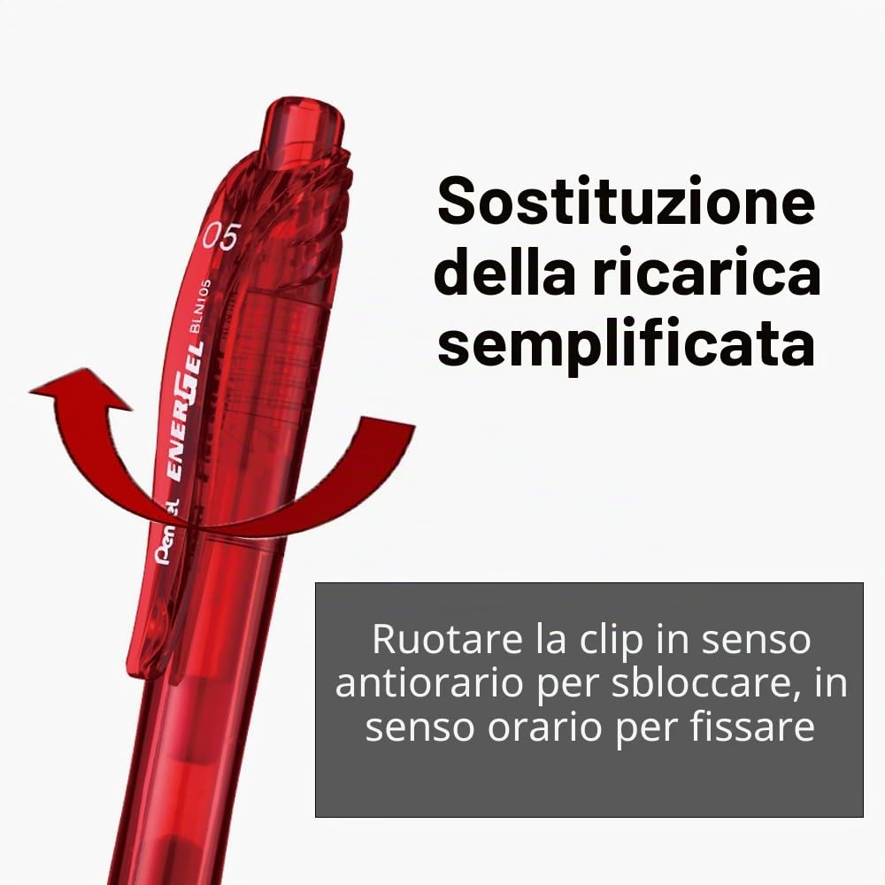pentel-lrn5-ricarica-energel-0-5-mm-rosso-confezione-12-pezzi image 7