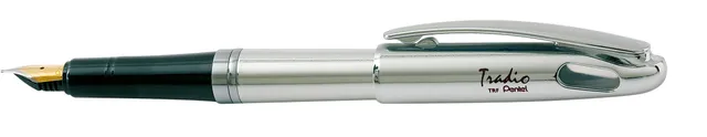 pentel-tradio-trf-elenance-stilografica-punta-media-argento-lucido image 1
