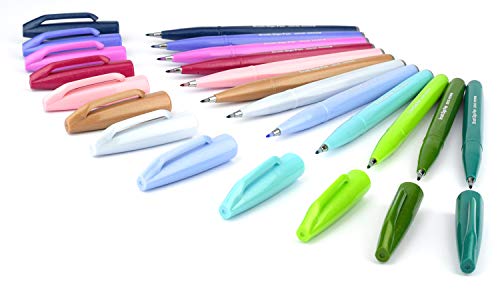 pentel-ses15c-brush-sign-pen-set-4-pezzi-colori-estate-pennarelli-brush image 8
