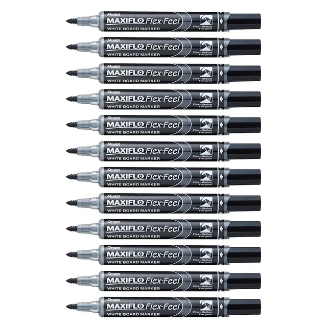 pentel-maxiflo-flex-feel-mwl5sbf-marcatore-lavagna-bianca-nero-12-pezzi image 1