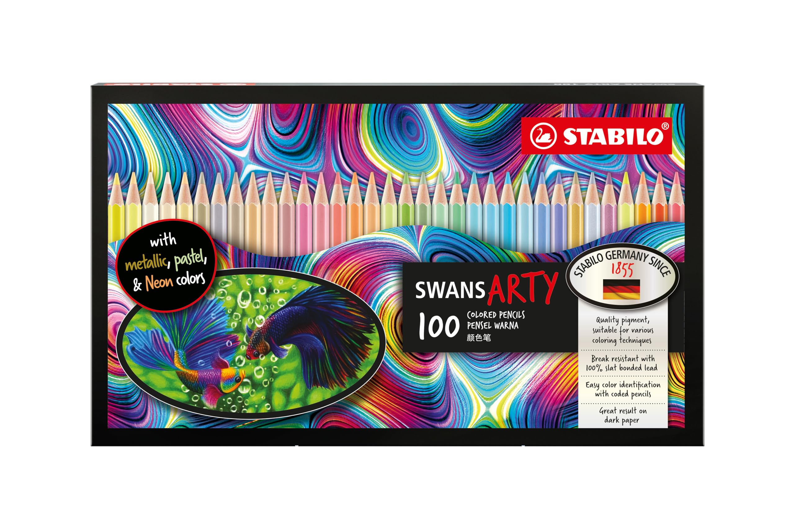 stabilo-swans-matite-colorate-3-3-mm-set-100-colori-per-disegno image 1