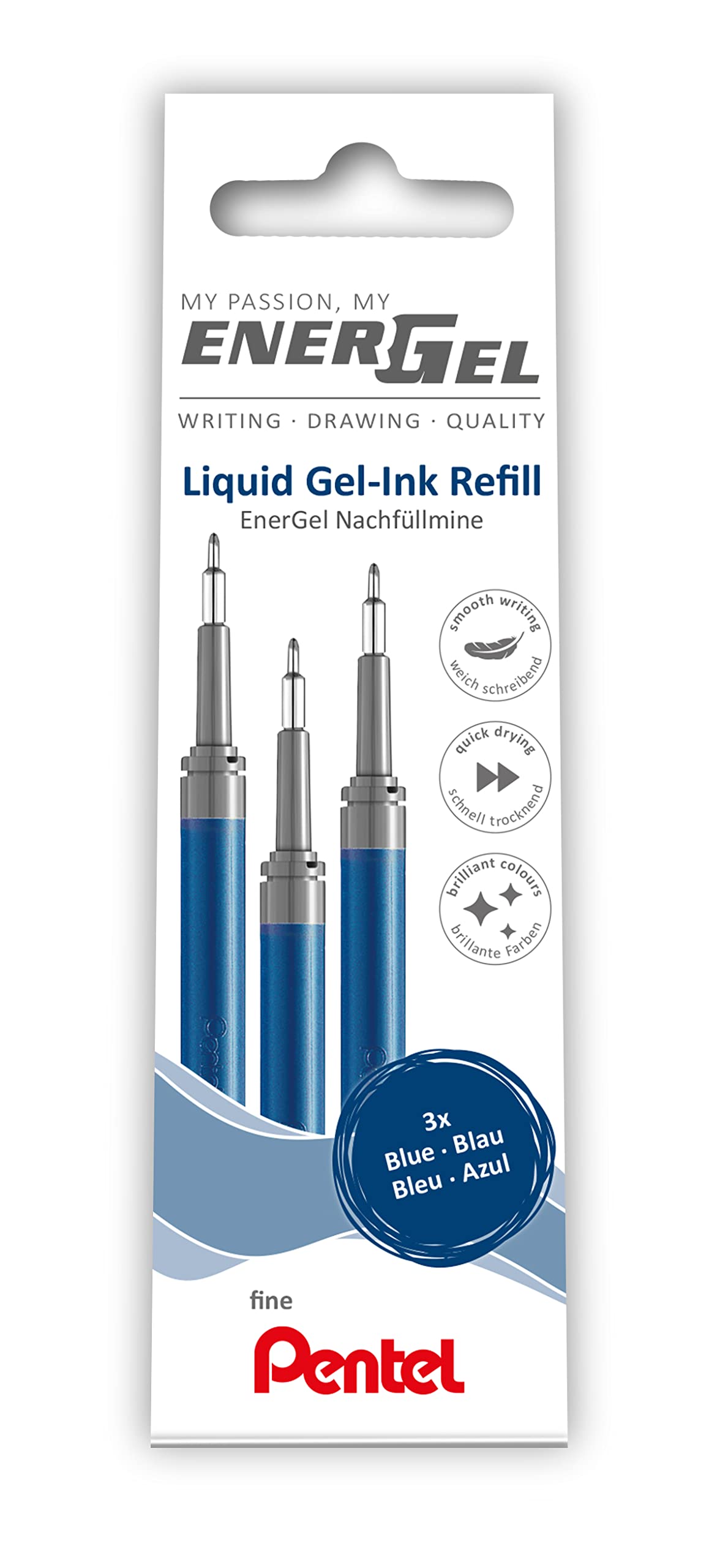 pentel-energel-lrn5-3c-ricarica-penna-gel-0-5-mm-blu-punta-ago-3-pezzi image 1