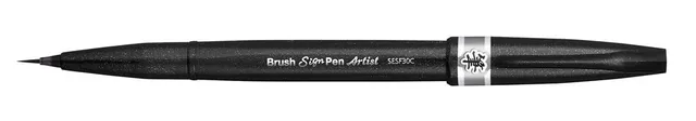 pentel-brush-sign-pen-artist-sesf30-pennarello-punta-pennello-grigio image 1