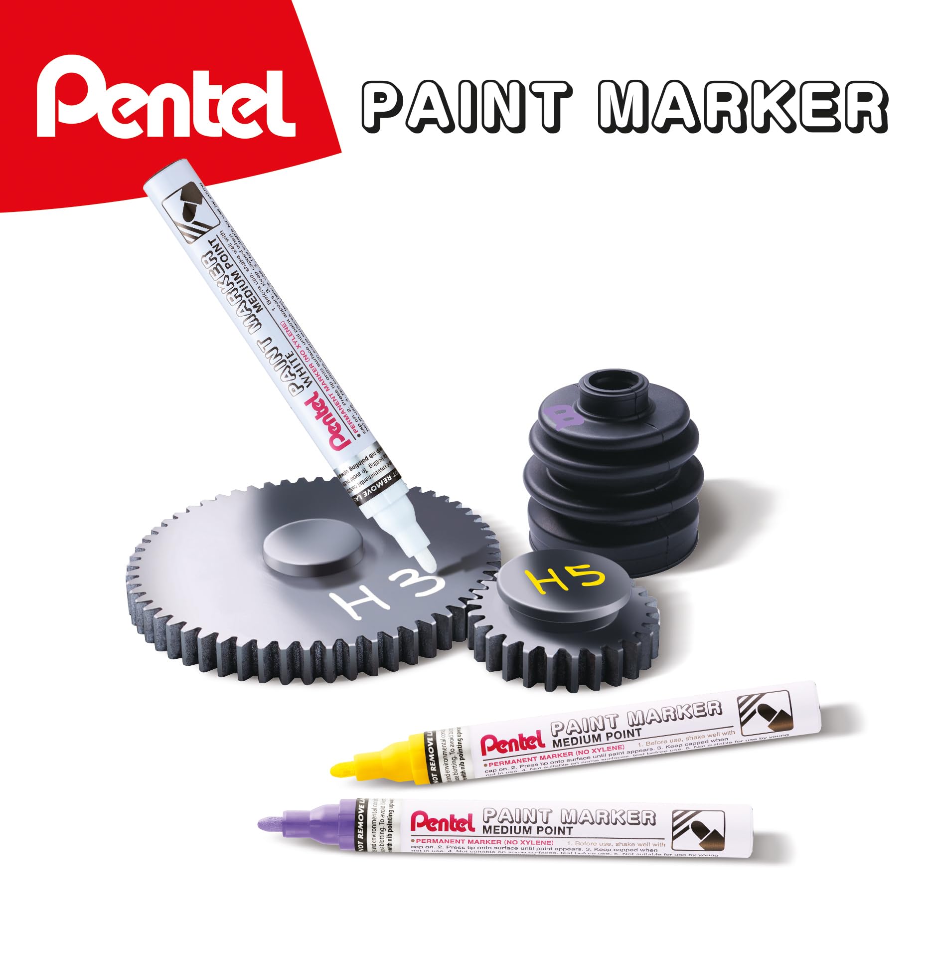 pentel-mmp10-paint-marker-marcatore-a-vernice-bianco-punta-media-1-pezzo image 4
