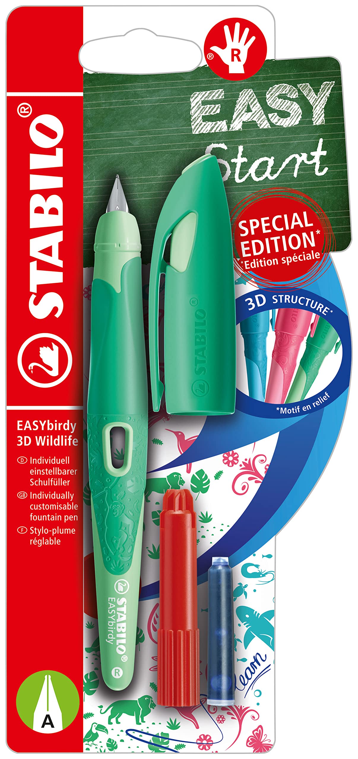 stabilo-easybirdy-3d-wildlife-special-edition-verde-penna-stilografica-ergonomic image 1