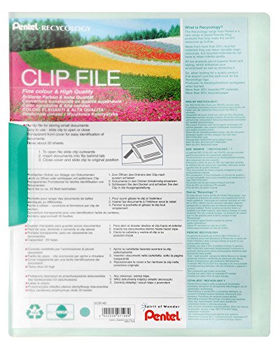 pentel-recycology-clip-file-dcb14-cartelletta-a4-verde-confezione-10-pezzi image 6