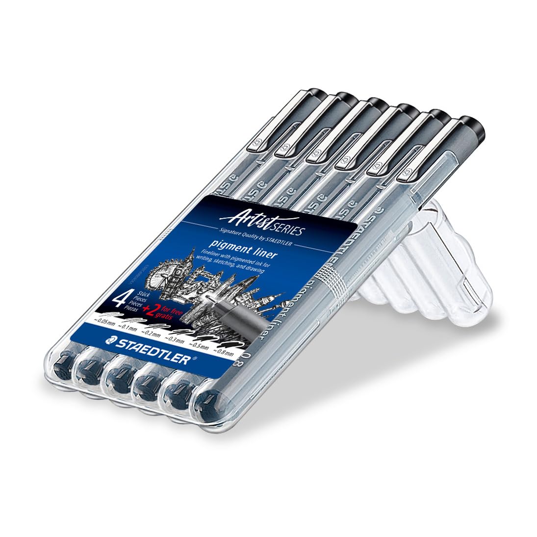 staedtler-pigment-liner-308-set-5-1-fineliner-nero-0-05-0-8-mm-6-pz image 2