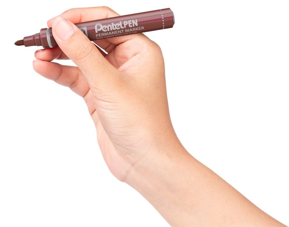 pentel-n50-marcatore-permanente-punta-conica-marrone-12-pezzi image 2