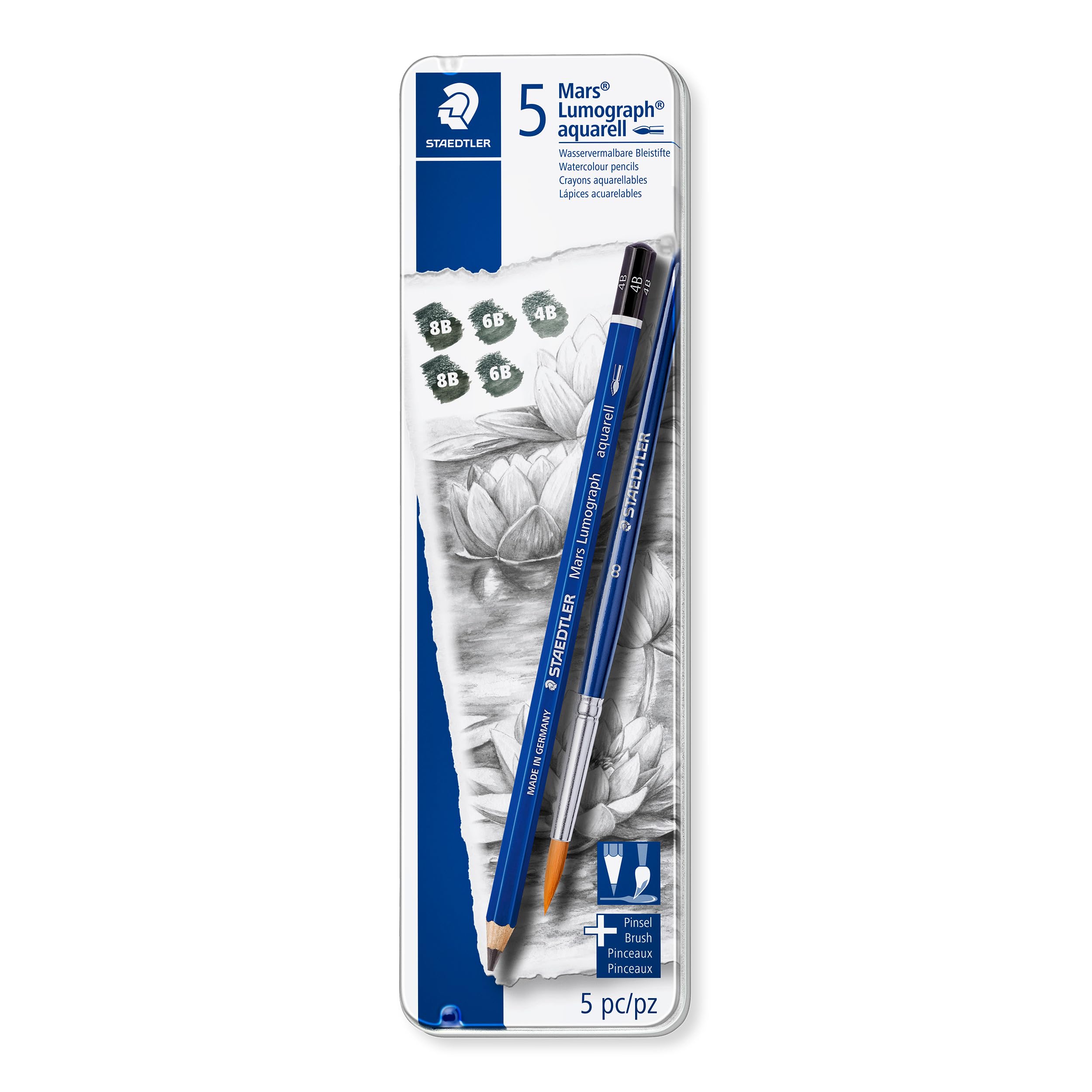 staedtler-100-g-m6-astuccio-metallo-6-matite-grafite-senza-legno image 8
