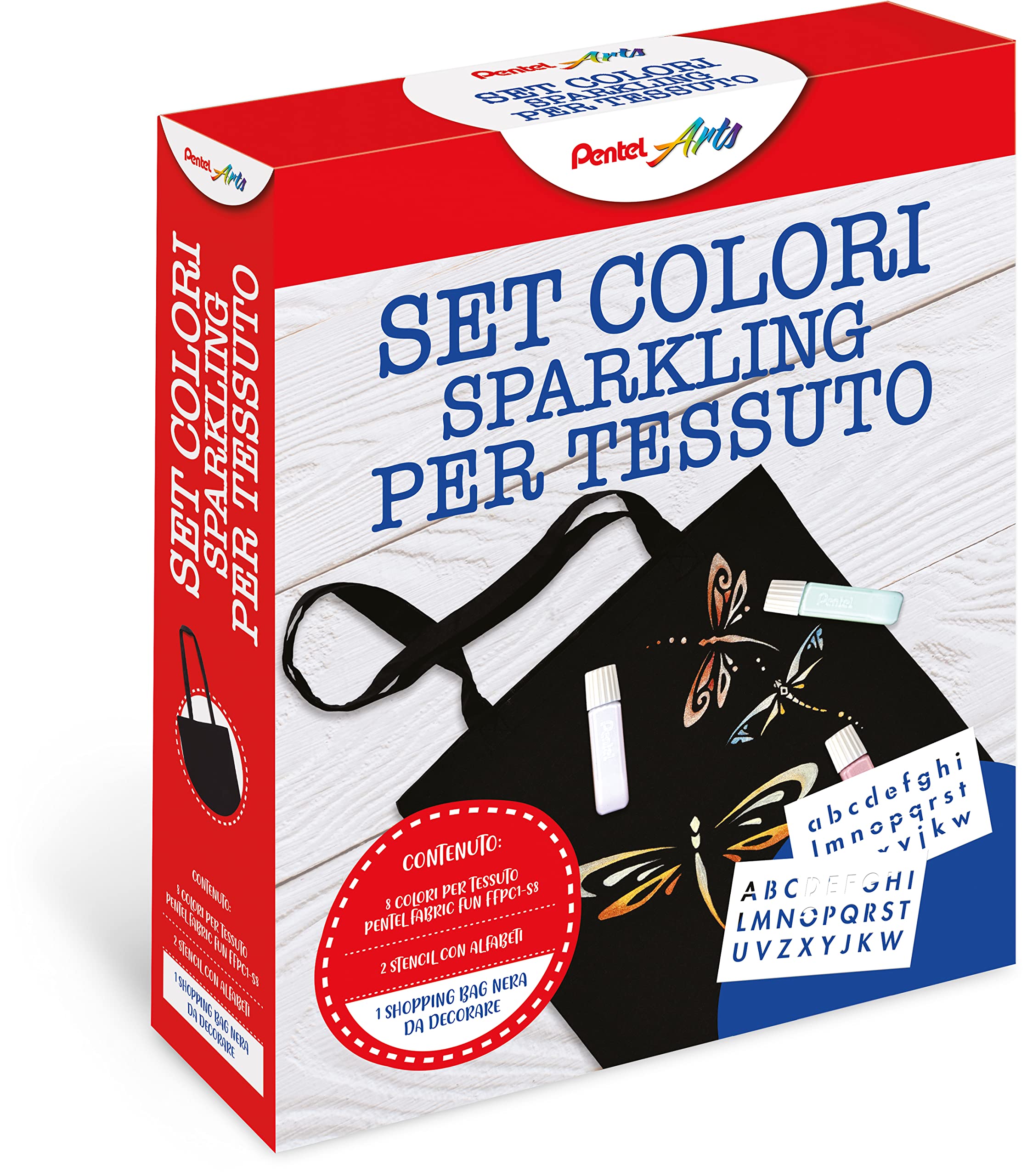 pentel-fabric-fun-fluo-ffpc1-set-colori-per-tessuto-t-shirt-s-e-roller-nero image 7
