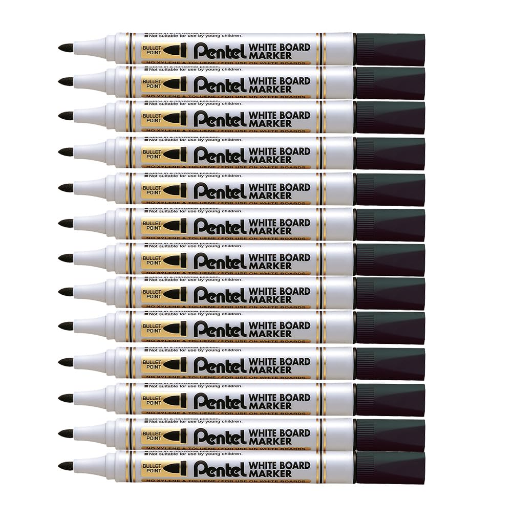 pentel-mw85-white-marker-amiko-marcatore-lavagna-bianca-punta-conica-12-pezzi-ro image 5