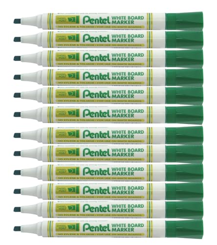 pentel-mw86-marcatore-per-lavagne-bianche-punta-scalpello-12-pezzi-verde image 6