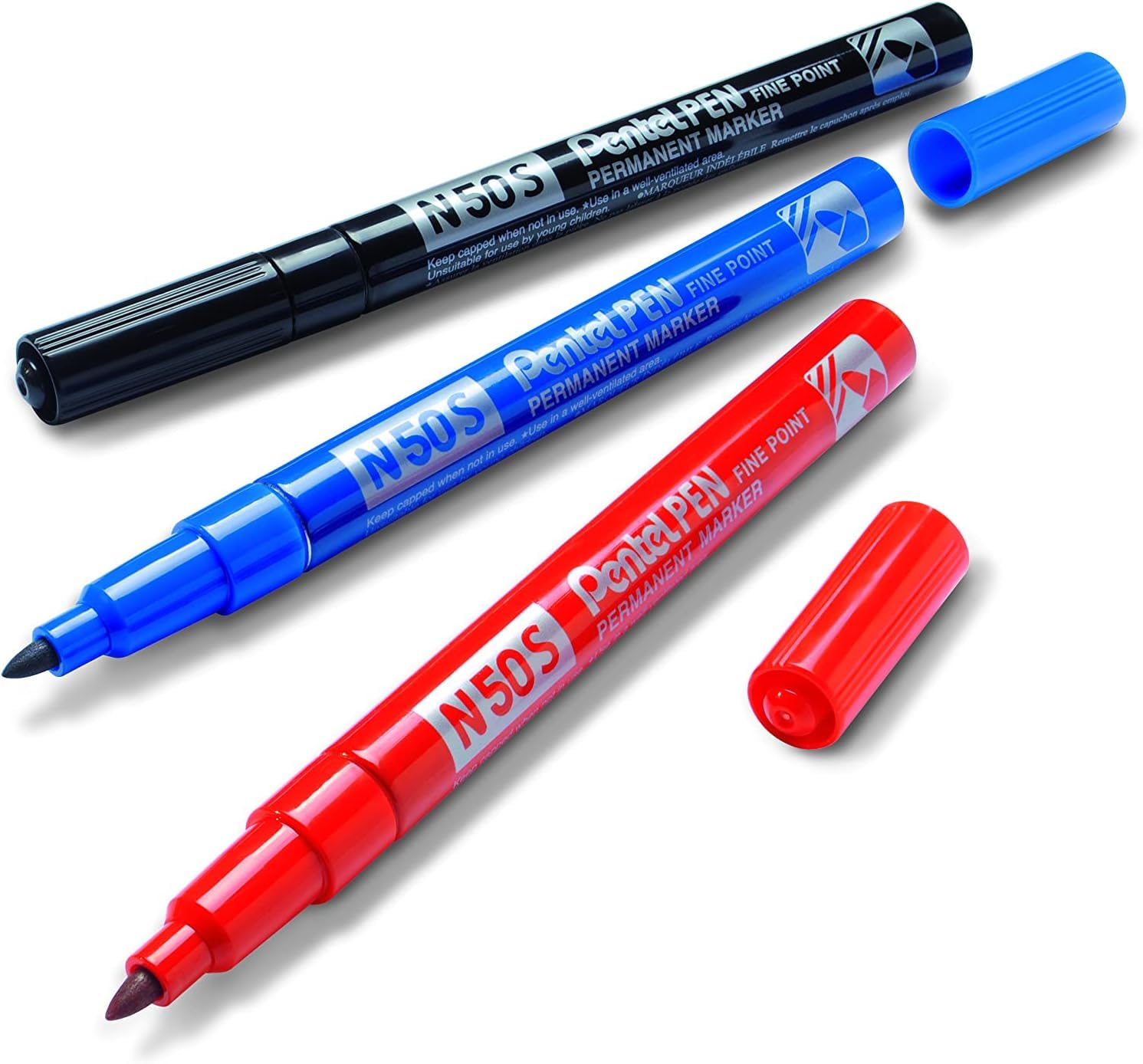 pentel-n50s-marcatore-permanente-slim-punta-fine-rosso-12-pezzi image 8