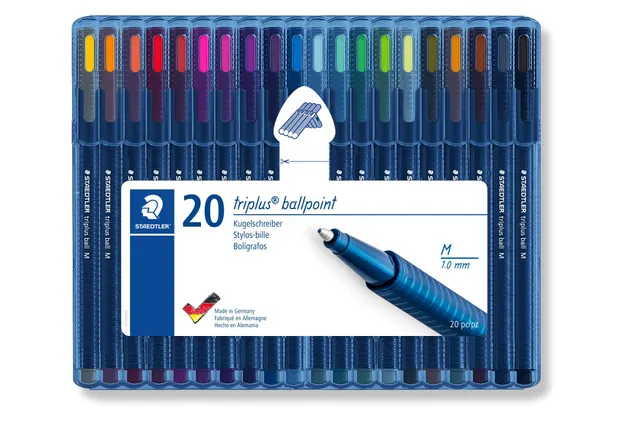staedtler-triplus-ball-437-msb20-penna-a-sfera-triangolare-set-20-colori-brillan image 1