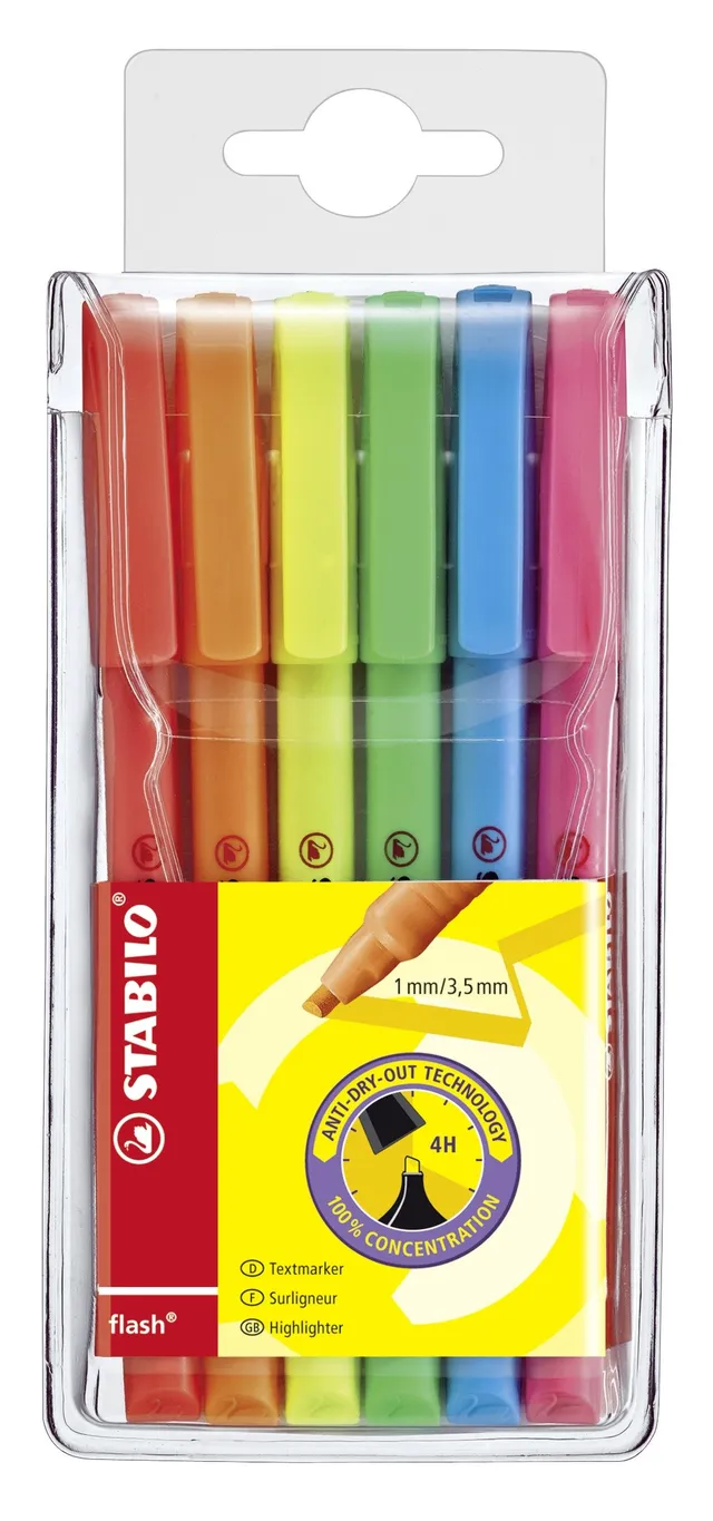 stabilo-flash-evidenziatore-tascabile-con-clip-tratto-1-4-mm image 1