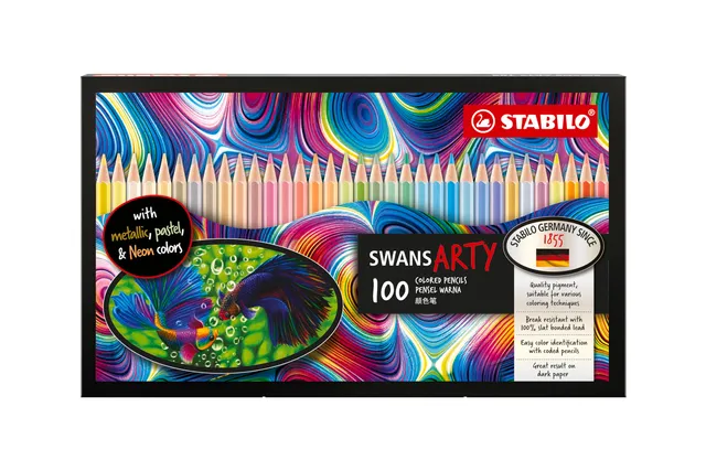 stabilo-swans-matite-colorate-3-3-mm-set-100-colori-per-disegno image 1