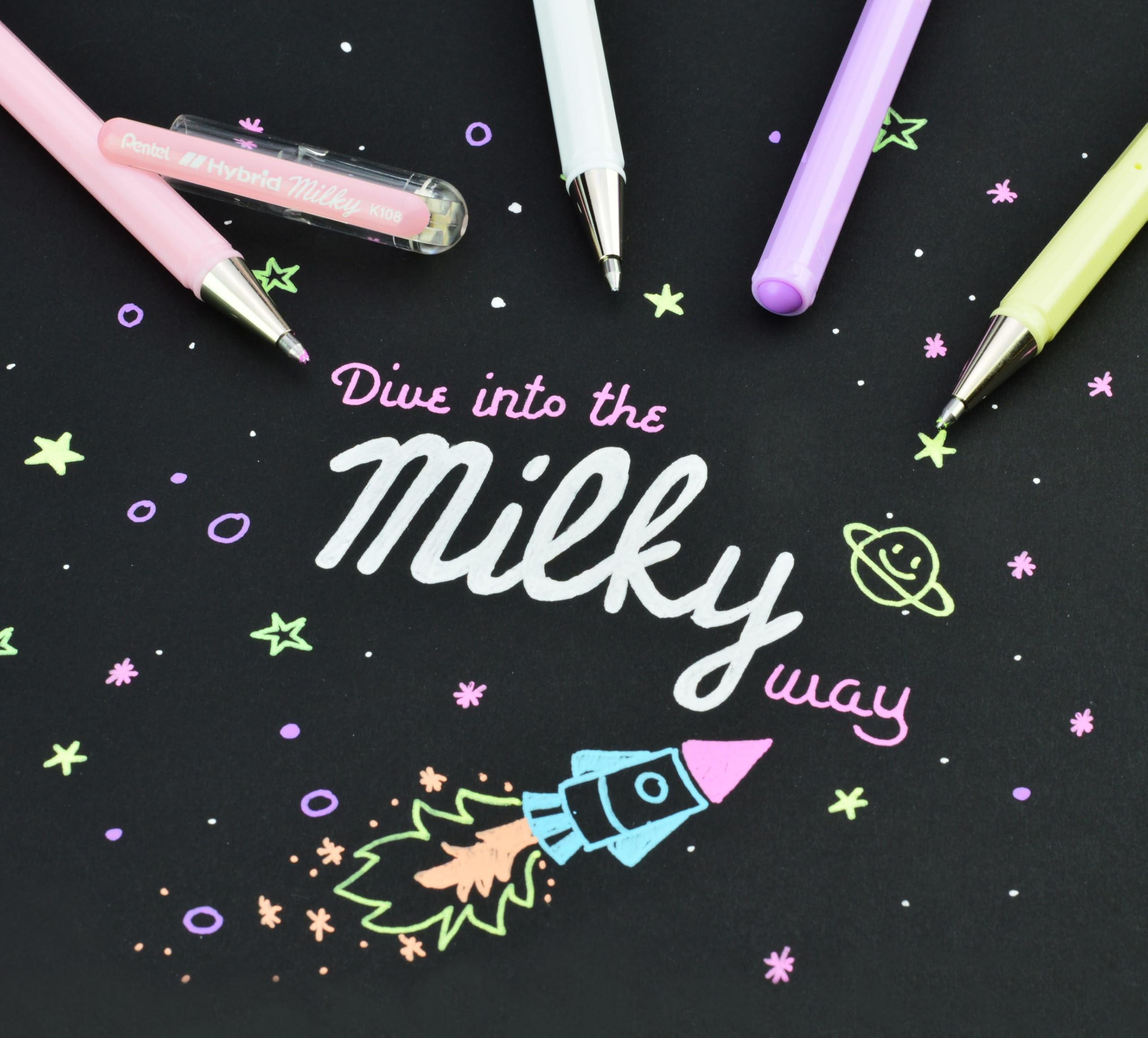 pentel-hybrid-milky-k108p-roller-gel-pastello-giallo-0-8-mm-confezione-12-pezzi image 7