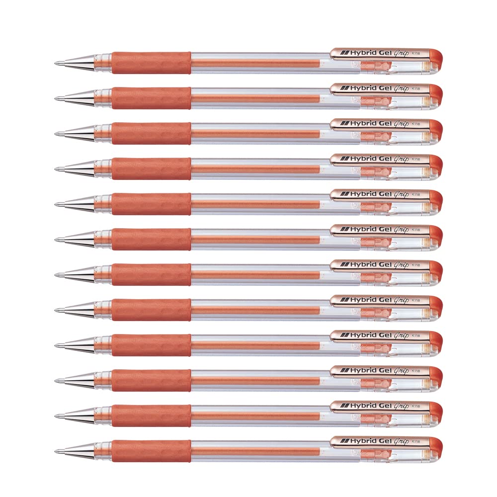 pentel-hybrid-gel-grip-roller-gel-rosso-0-6-mm-confezione-da-12-pezzi image 7