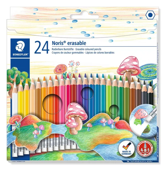 staedtler-noris-144-matite-colorate-cancellabili-24-colori-esagonali image 1
