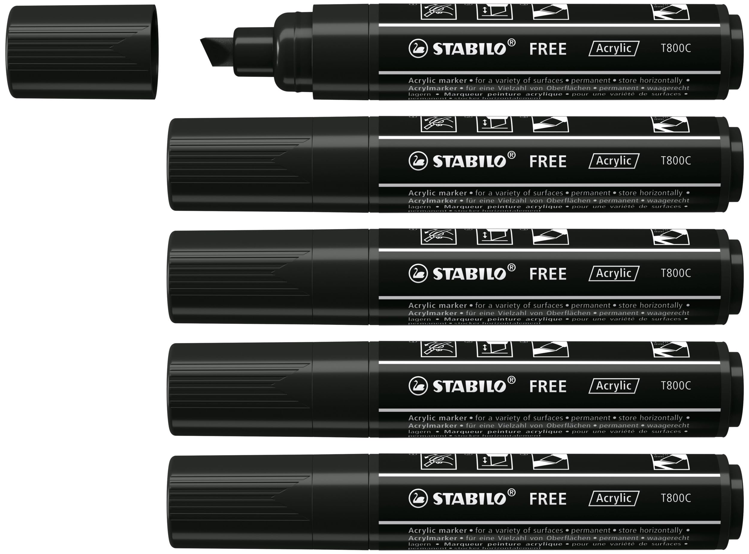 stabilo-free-acrylic-t800c-marker-acrilico-punta-a-scalpello-4-10-mm-confezione- image 7