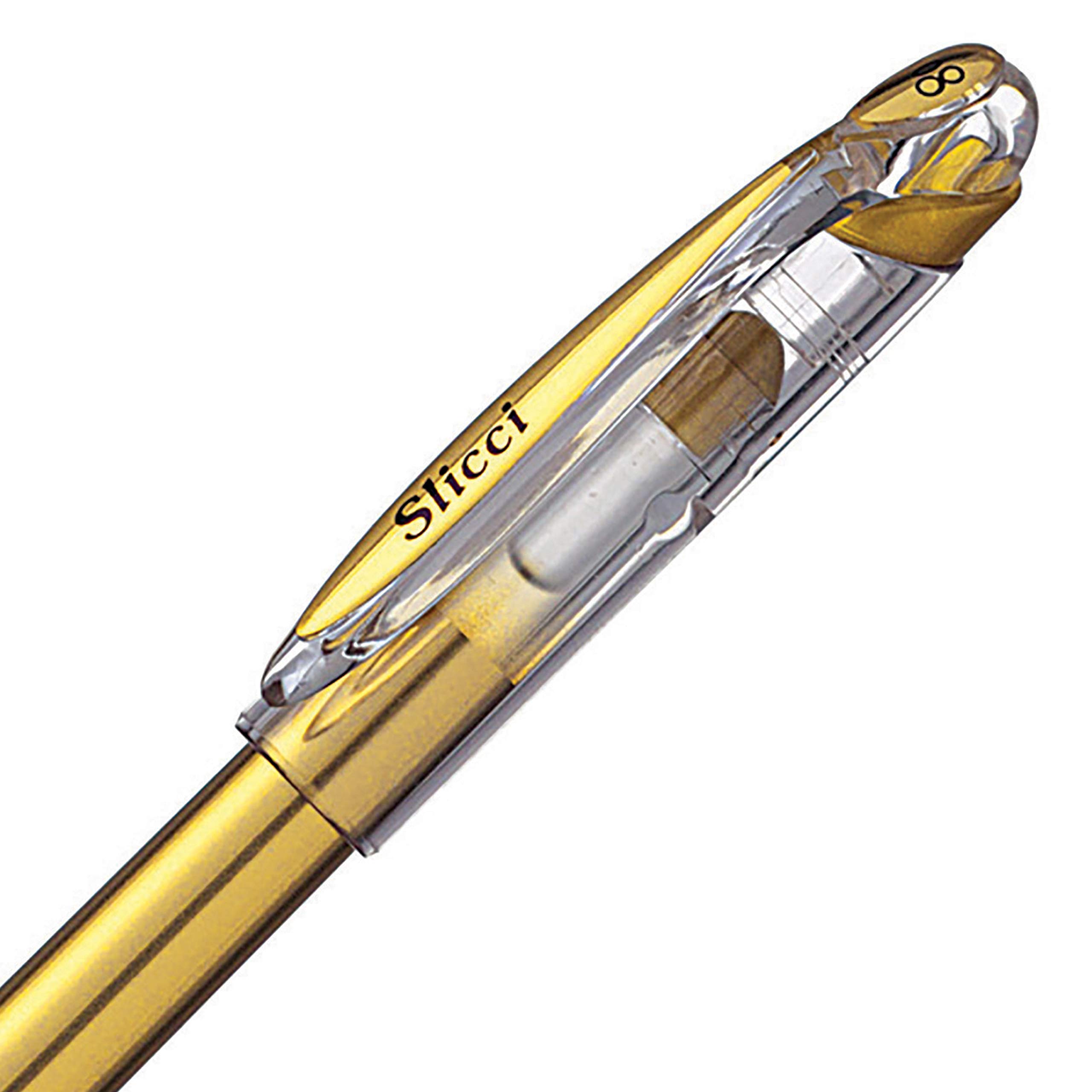pentel-bg208-slicci-metallic-oro-0-8-mm-confezione-12-penne-gel image 2