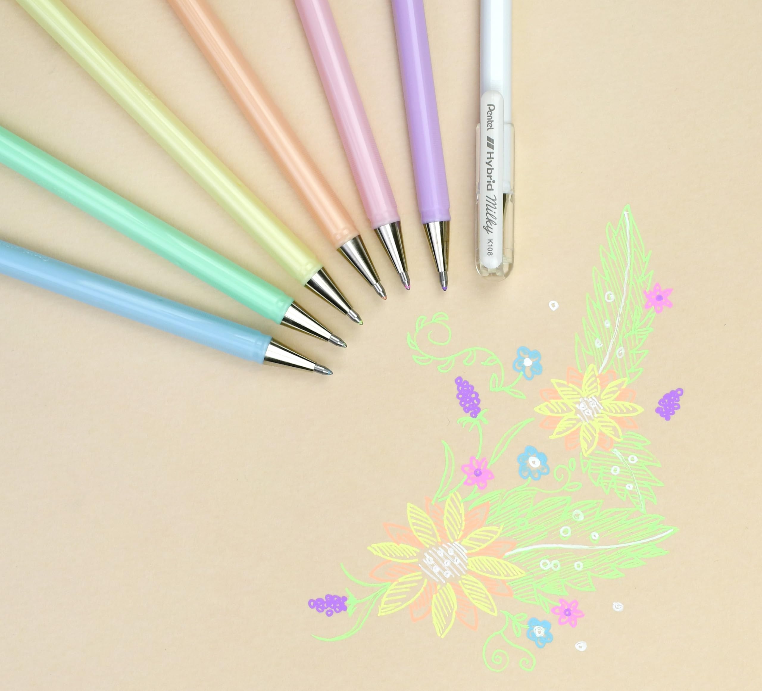 pentel-hybrid-milky-k108p-roller-gel-pastello-giallo-0-8-mm-confezione-12-pezzi image 8