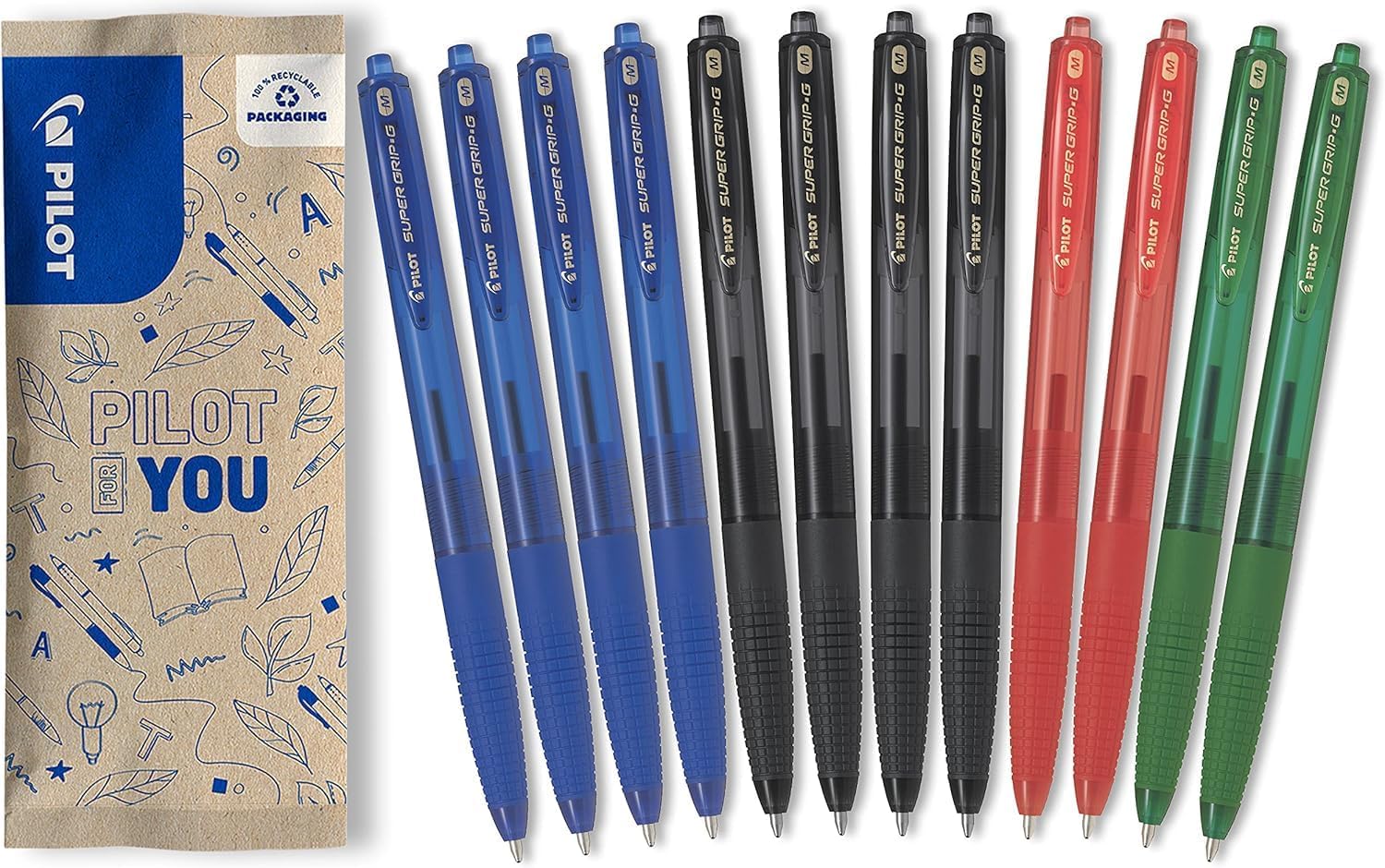 pilot-super-grip-g-penna-a-sfera-nera-punta-media-set-da-6-pezzi image 8