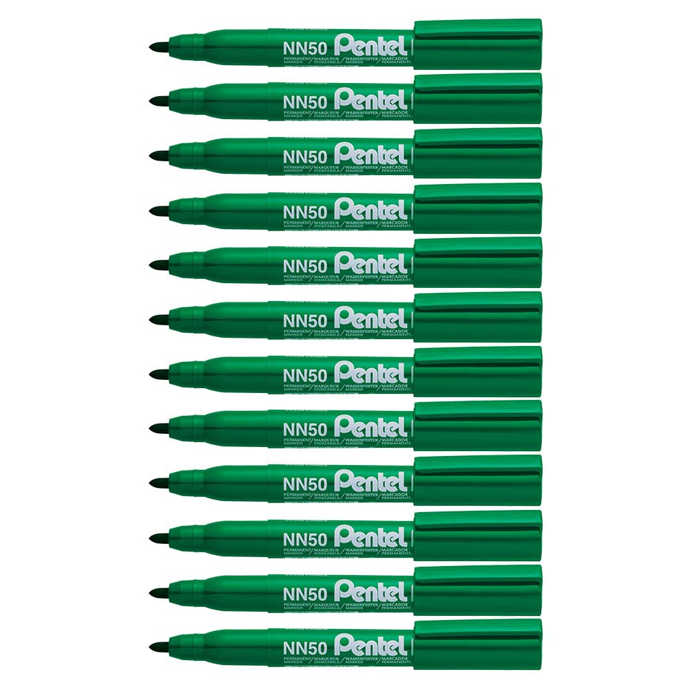 pentel-nn50-green-label-marcatore-permanente-punta-conica-nero-confezione-12-pz image 6
