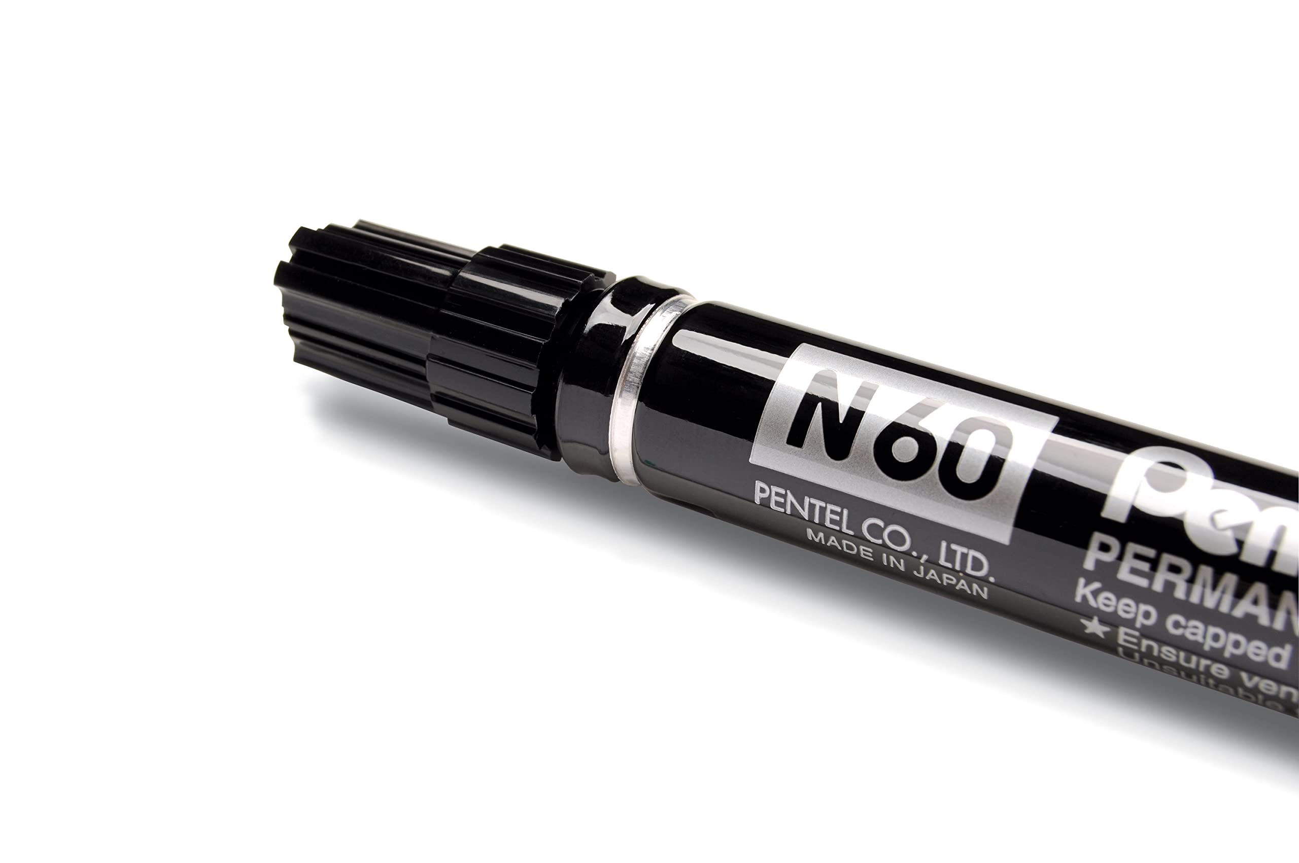 pentel-pen-n60-marcatore-permanente-punta-scalpello-nero-12-pezzi image 8