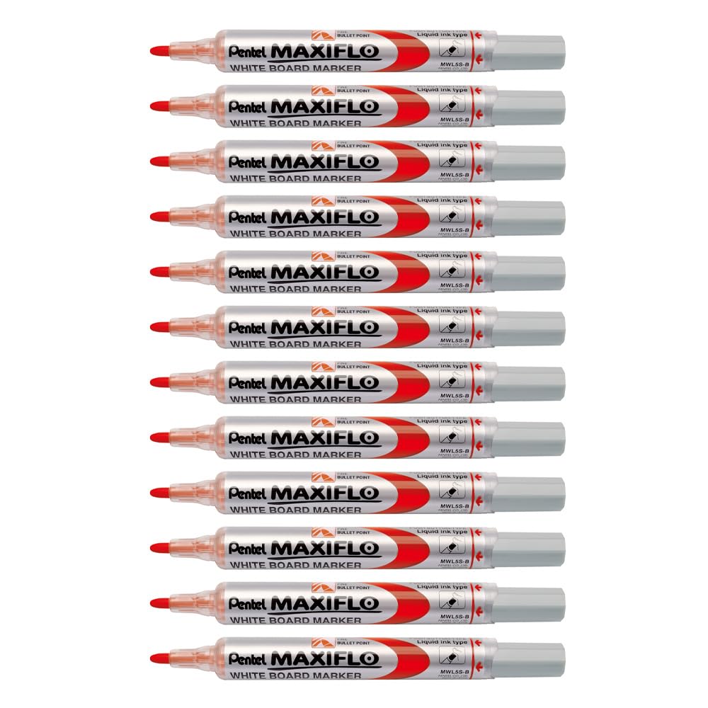 pentel-maxiflo-mwl5s-marcatore-per-lavagna-bianca-punta-4-0-mm-12-pezzi-nero image 7