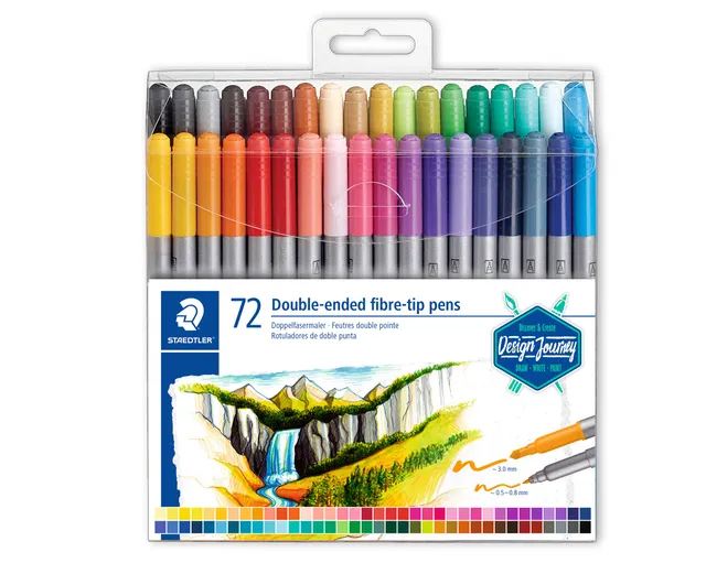 staedtler-set-72-pennarelli-doppia-punta-3-mm-e-0-5-0-8-mm-colori-assortiti image 1